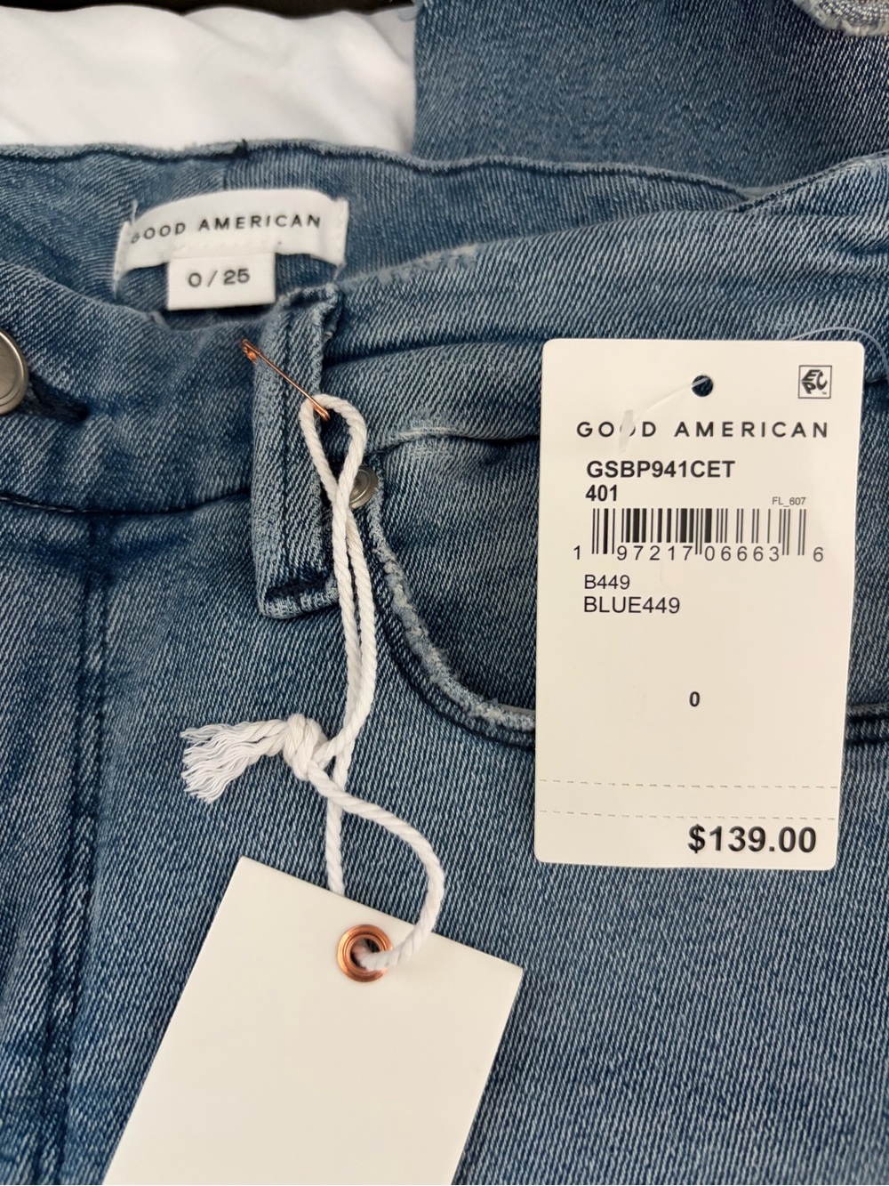 Good American High-Rise Good Legs Straight Jeans in Light Blue - Picture 6 of 7